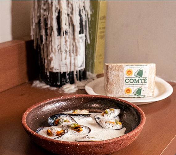Moules, sauce Comté & savagnin
