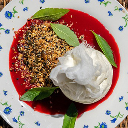 Crumble Comté, fromage frais et fruits rouges X Paul Delrez