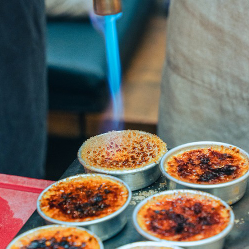 Crème brûlée au Comté et vin jaune X Milan La Roche